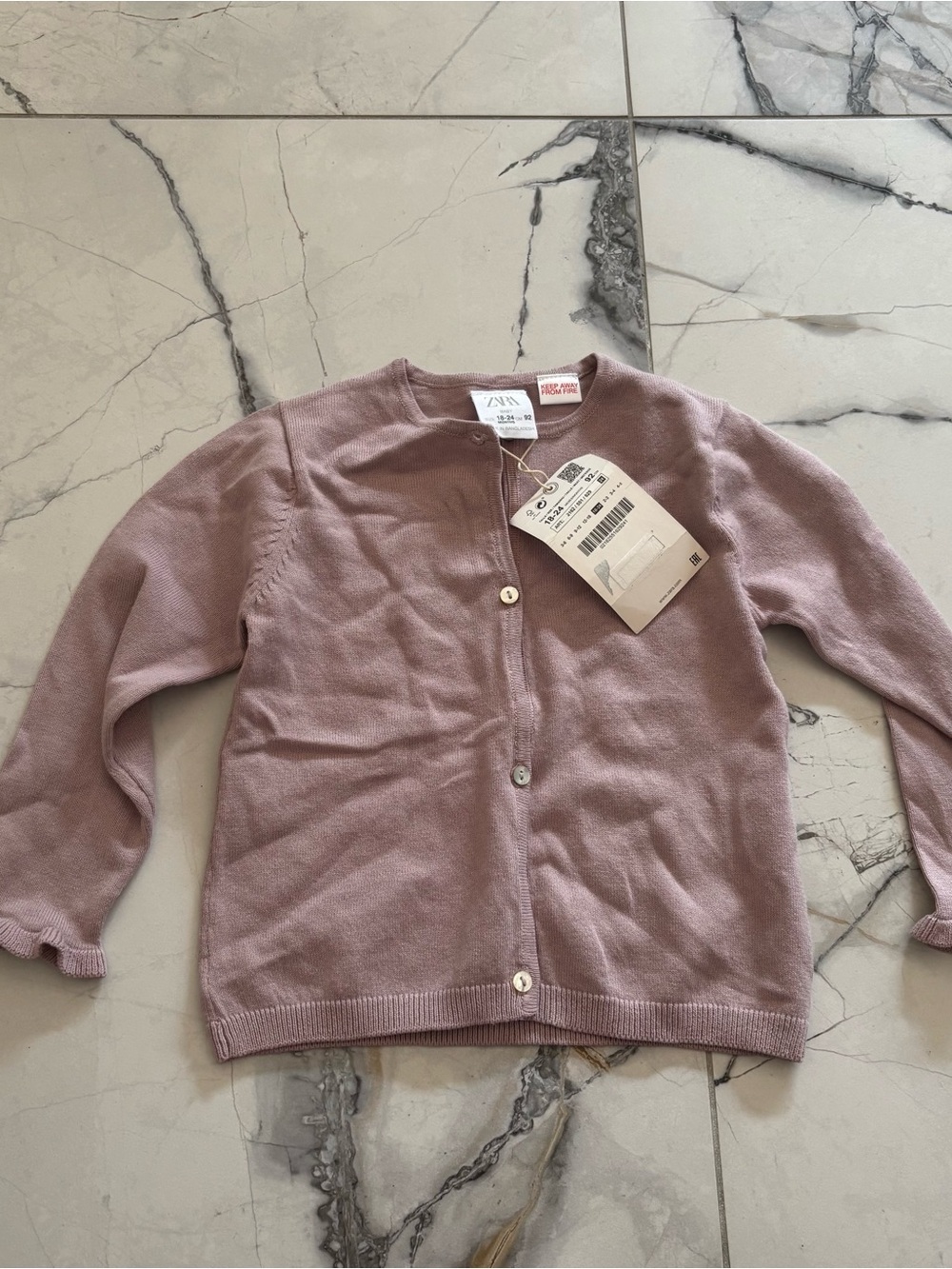 Zara Kids Mauve Button-Front Cardigan Sweater